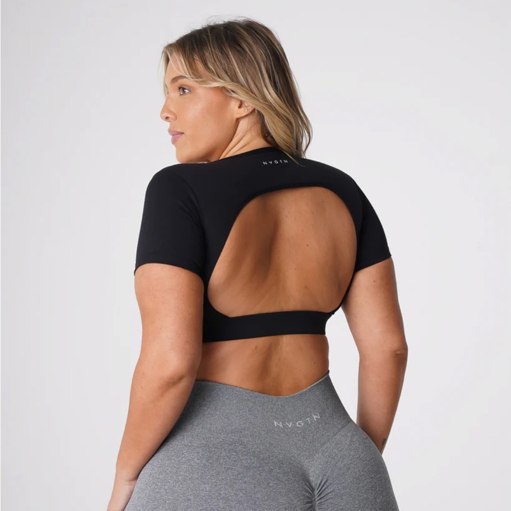 Nvgtn open back tee black
